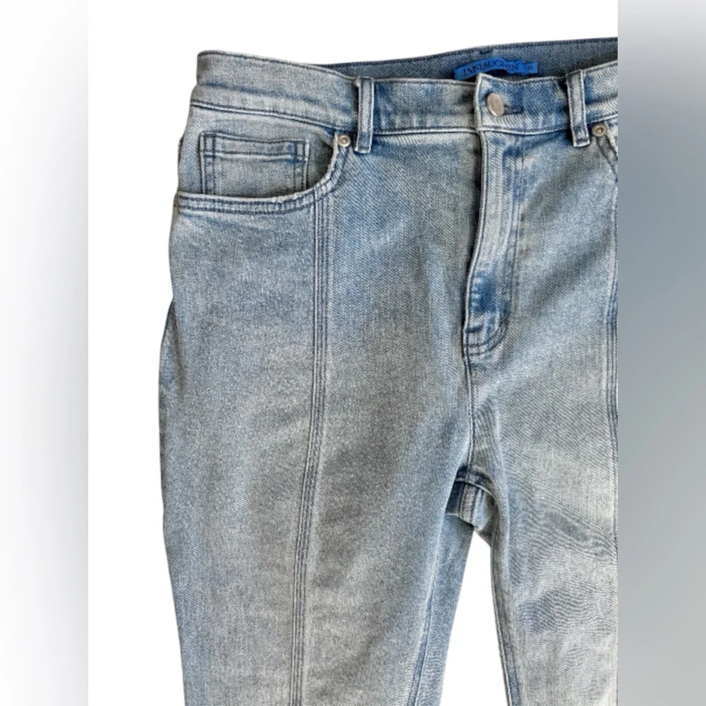 J McLaughlin Clearwater Jeans Womens 10 Lt Blue Pintuck Bootcut High Rise